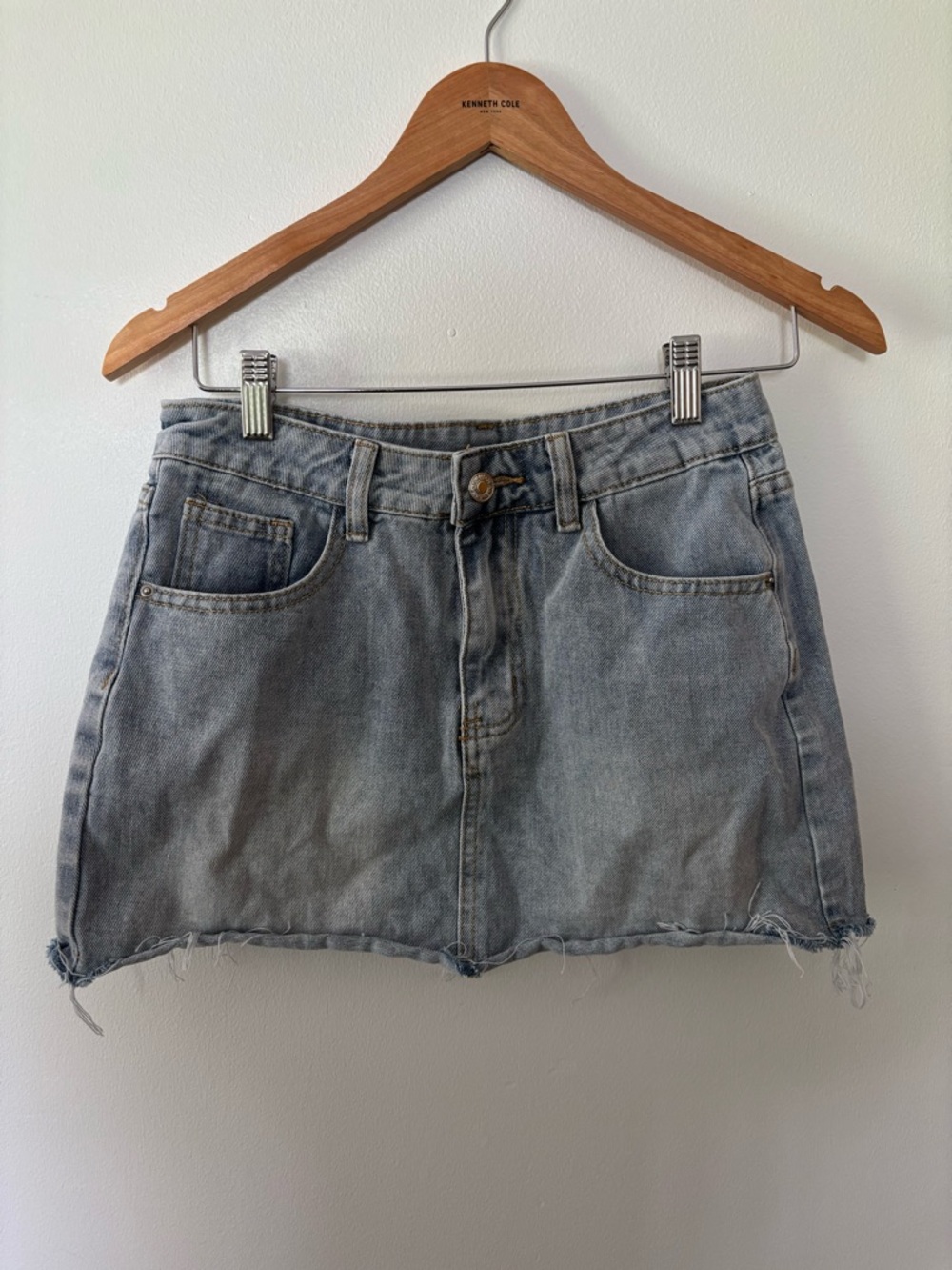 Light Wash Denim Mini Skirt